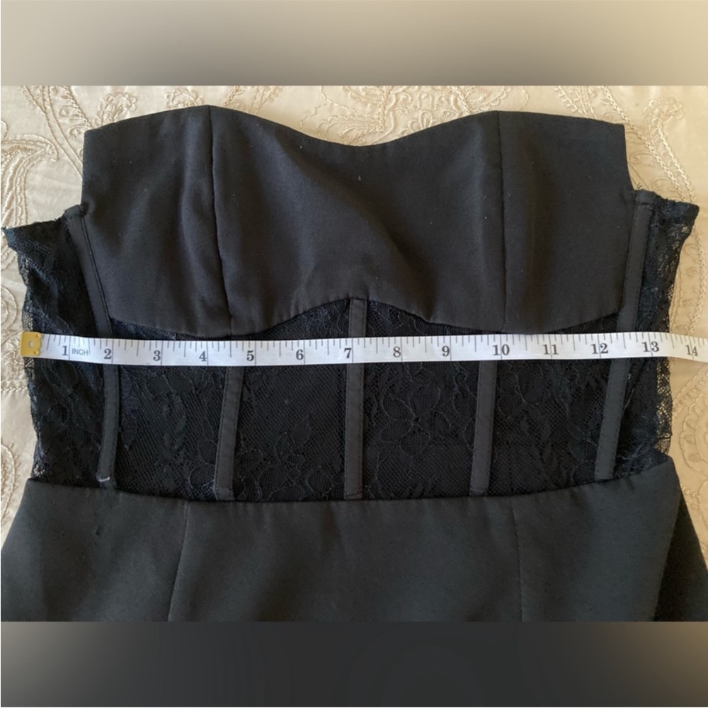 Elegant Black Strapless Lace Dress Size XS - Picture 10 of 12